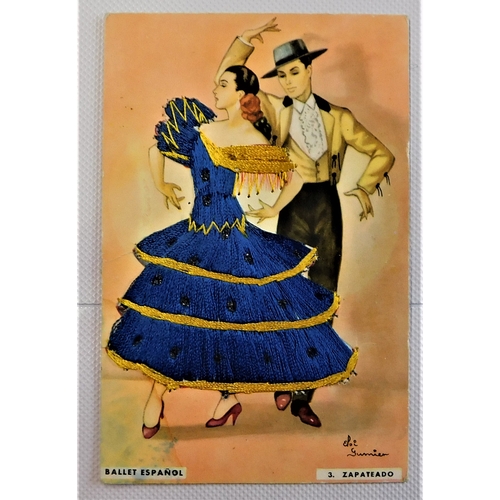 313 - Silk Postcards with Spanish Dancers - (10) very good condition, nice lot