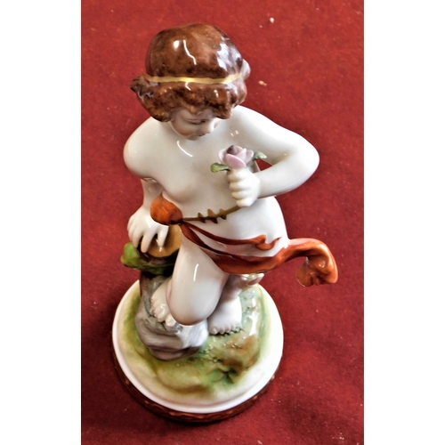 35 - China - (1) small figure 7 ins approx. - Nymph holding rose - very good condition