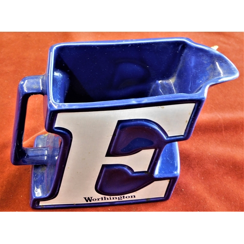 36 - Worthington Water Jug - Blue and white in the style of a letter E - very good condition