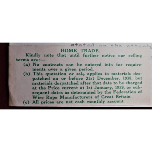 162 - Letter 26th July 1938 - British Ropes Ltd. Letter to Abbott & Co. (Newark) Ltd., giving a quotation ... 