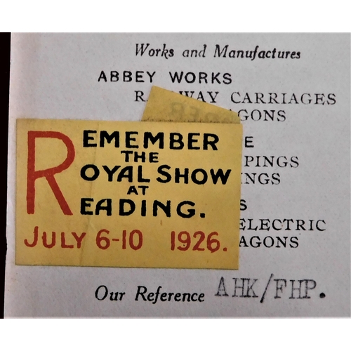 154 - Letter 18th June 1926 - Clayton Wagons Ltd., - letter to Abbott & Co. (Newark) Ltd., notifying that ... 