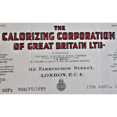 187 - Letter 13th April 1938  The Calorizing Corporation of Great Britain Ltd - Letter to Abbott  Co(Newar... 