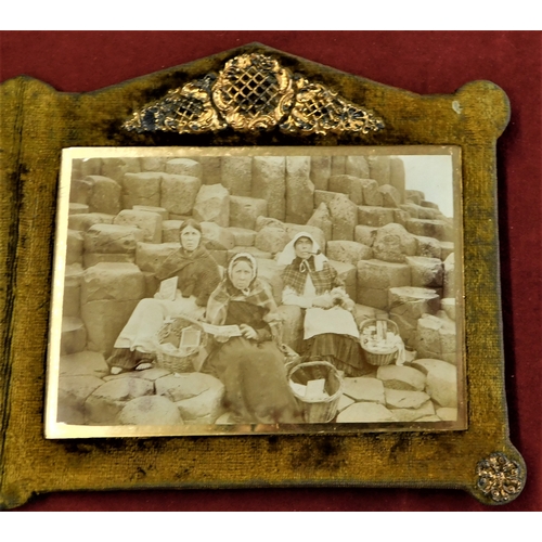 216 - Photos- of the Giant Causeway in photo frame probably Victorian - black and white good condition