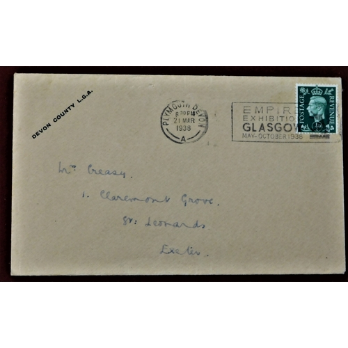 223 - Great Britain 1938 - Devon County ladies Golf Assoc envelope posted to Exeter cancelled 21.3.1938 wi... 