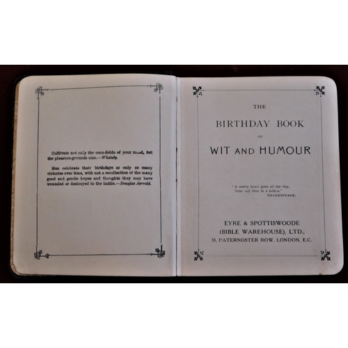 208 - Books - Small Hand Books including Wit + Humour Birthday -Birthday Book 1915-Sunday School Hymn Book... 