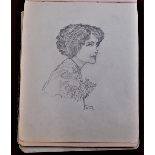 215 - Autograph Book - with poems and photos and drawings early 1900's book in poor condition