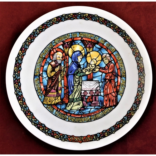 462 - China - Plate Boxed - colourful plate depicting the glory of god - the dignity of man - and the cele... 