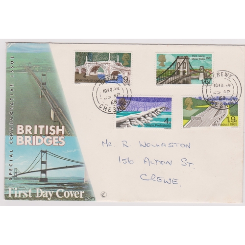 612 - 1968-(29 April) British Bridges Set First Day Cover, error 9d value phosphor omitted- Ex Robert Auty... 