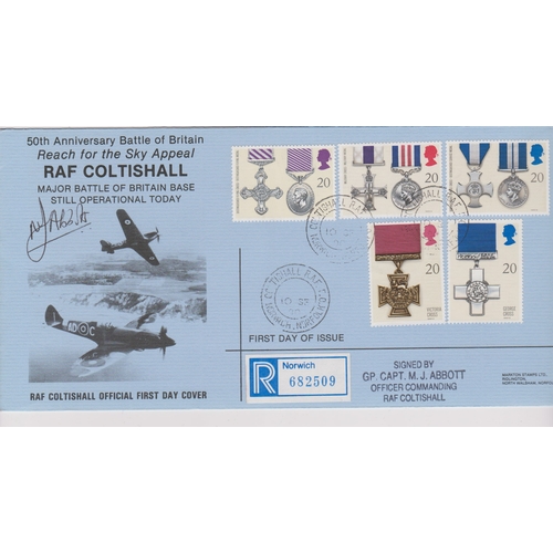 855 - 1990 Gallantry Set -on RAF Coltishall Official First Day Cover - issued 1 May early 10 September iss... 