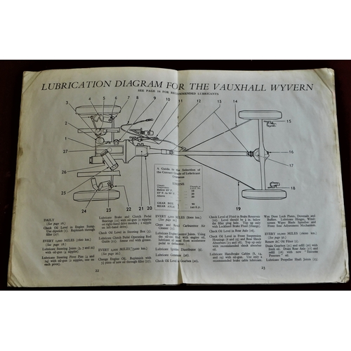 150 - 1949 Owners Handbook for the Vauxhall 'Wyvern'. Quite scarce, used but in good condition