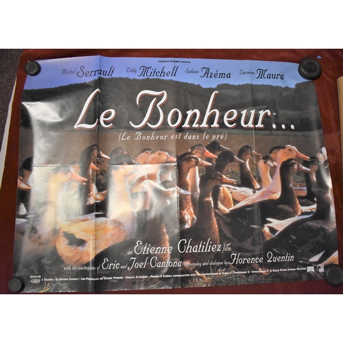 253 - Film Poster (4) - 'Le Bonheur' starring Michael Serrault & Eddy Mitchell, measurements 100cm x 76cm,... 