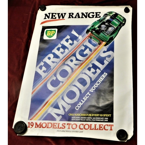 263 - Posters (4) - 'Free Corgi Models-Poster BP (New Range) - coloured posters with Porsche Car featured ... 