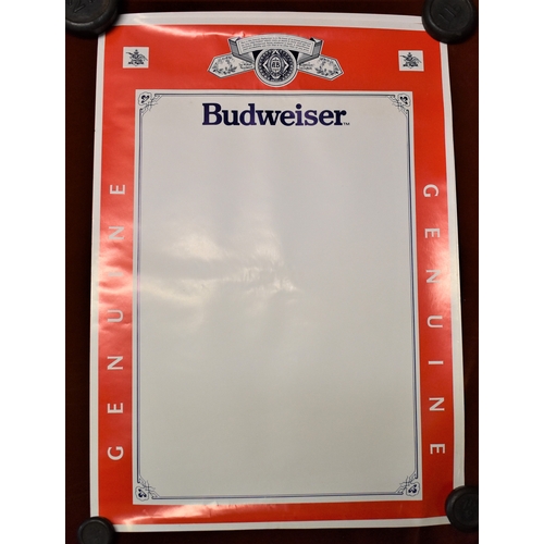 276 - Posters - 'Budweiser' - coloured clear posters with red border-measures 60cm x 42cm, Shipping Throug... 