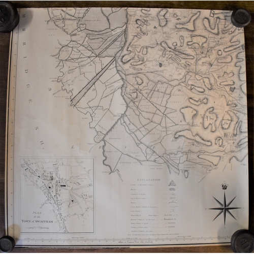 288 - Posters - Map of the Town of Swaffham and surrounding areas. Vintage measurements 61cm x 61cm, Hunst... 