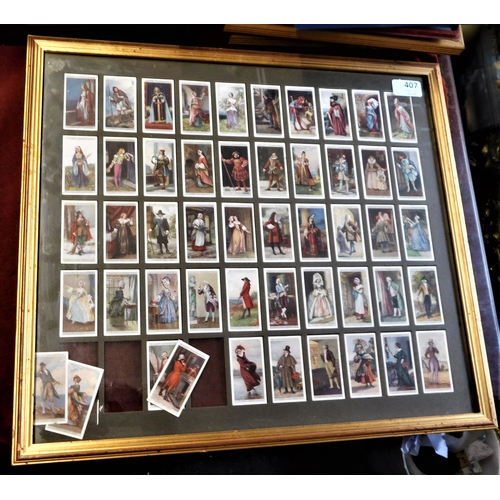 407 - Framed Picture of Will's English Period Costumes - full set (50) very good condition BUYER COLLECT