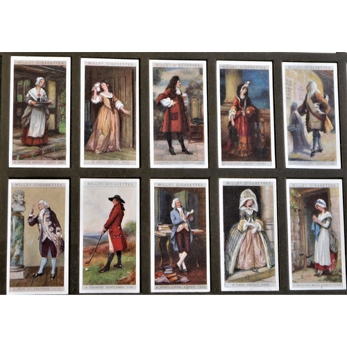 407 - Framed Picture of Will's English Period Costumes - full set (50) very good condition BUYER COLLECT