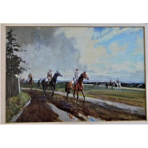 452 - (2) Horse Related Pictures - measurements 29cm x 24cm and 33cm x 28cm large picture signed coloured.... 