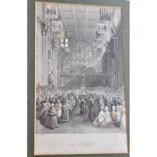 455 - The Guildhall' - Installation of the Lord Mayor - coloured picture gilded frame measurement's 33cm x... 