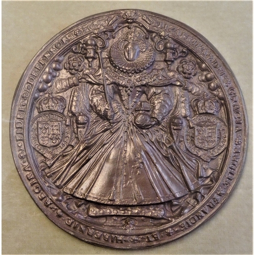 432 - Framed Second Seal of Queen Elizabeth I,  in use from 1586-1603, certificate of authenticity certifi... 