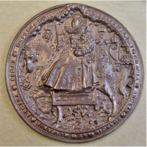 432 - Framed Second Seal of Queen Elizabeth I,  in use from 1586-1603, certificate of authenticity certifi... 