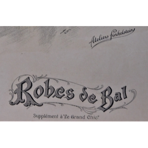 434 - Robe de Bal No 15,  From drawings with printed signature by Ateliers Finkelstein.  15½