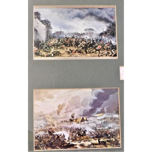 446 - Waterloo - Four prints depicting scenes from the battle. Framed together in a single frame. BUYER CO... 