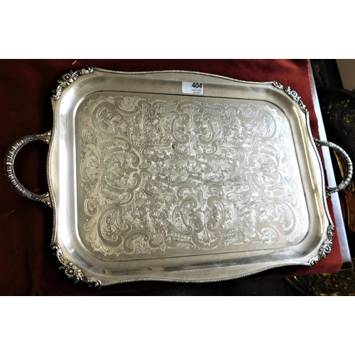 404 - Vintage Silver Plated Tray approx. 22