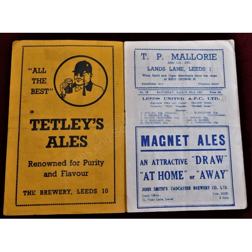11 - Leeds United v Arsenal 22nd March 1947 programme. No writing.