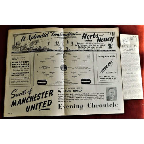 147 - A collection of all (23) Manchester United homes from the 1947/48 season to include all 21 League ma... 