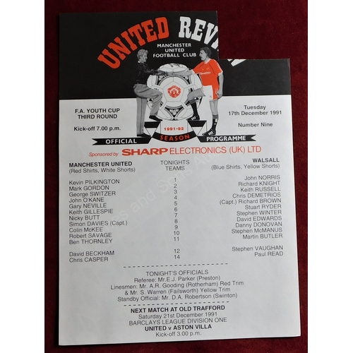 148 - A collection of (18) Manchester United Youth Matches from 1953/54 to 1997/98. 10 Homes to include v ... 