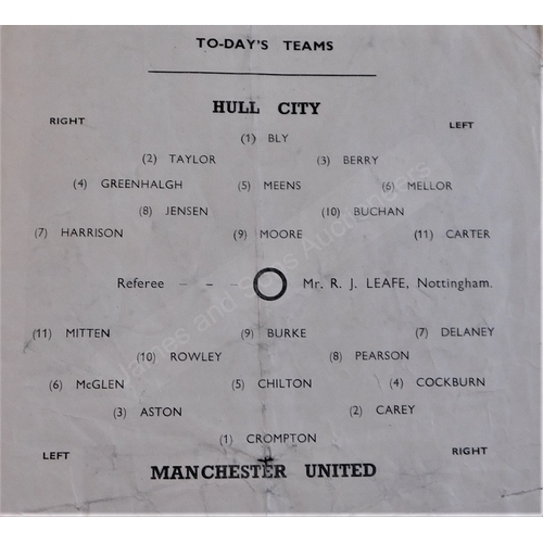 15 - Pirate programme (4 page) printed by Colinray of Smethwick Hull City v Manchester United FA Cup 6th ... 