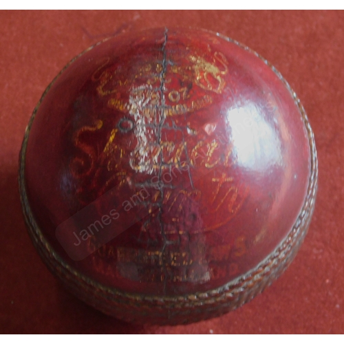 152 - Cricket Middlesex v Yorkshire (20 May 1965) presentation Match Ball with Silver Plaque - 