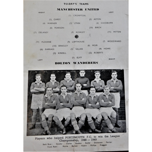 16 - Pirate programme (4 page) printed by Colinray of Smethwick Manchester United v Bolton Wanderers 24th... 