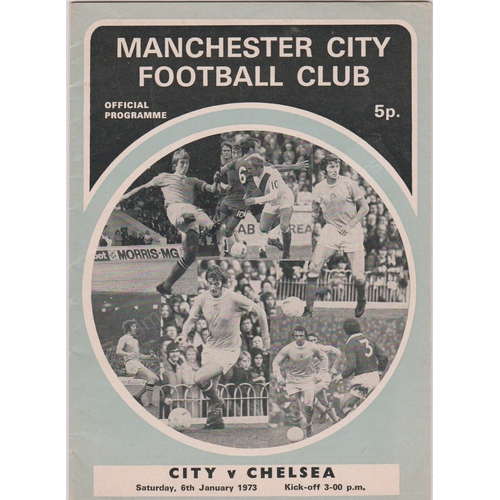 296 - Manchester City v Chelsea 6th January 1973 programme. Postponed match. Very good condition.