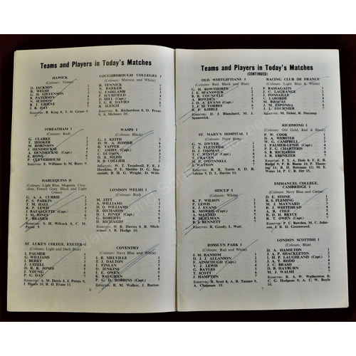 191 - Rugby Union - 1961-1967, Middlesex 7-a-side Twickenham Programmes (7 programmes in total). All neatl... 