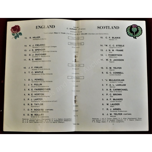 192 - Rugby Union - 1957, '59, '63, '65, '67, '69, England v Scotland, Twickenham. Results neatly penned i... 