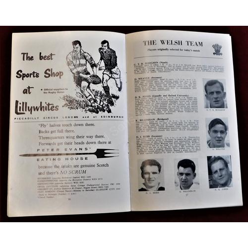 195 - Rugby Union - 1960, '62, '64 & '66, England v Wales, Twickenham. Results neatly penned inside.