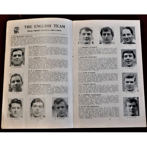 195 - Rugby Union - 1960, '62, '64 & '66, England v Wales, Twickenham. Results neatly penned inside.