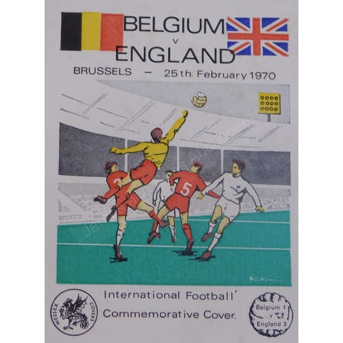 211 - Belgium v England 1970 Stamp Cover (25th Feb) autographed by Alf Ramsey