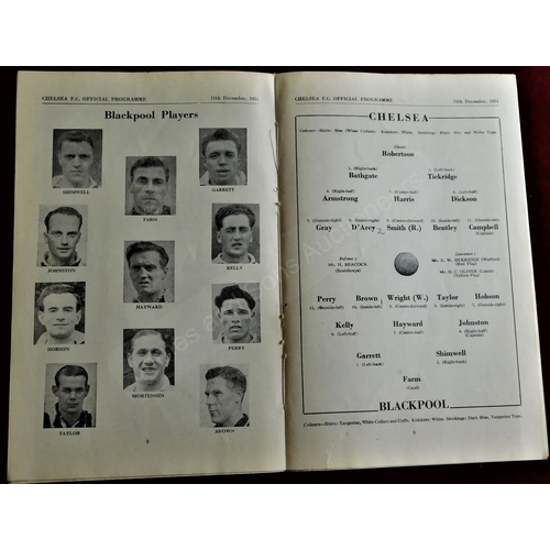 39 - Chelsea homes 1951/52 - A complete set of 24 Chelsea 1st team homes to include the 21 League matches... 