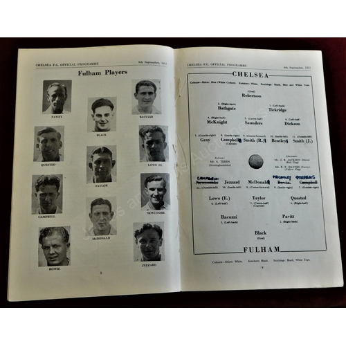 39 - Chelsea homes 1951/52 - A complete set of 24 Chelsea 1st team homes to include the 21 League matches... 
