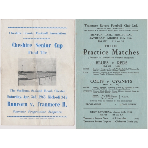 52 - Tranmere Rovers programmes 4 homes v Grimsby Town 1924/25, single sheet practice match 1944/45 plus ... 