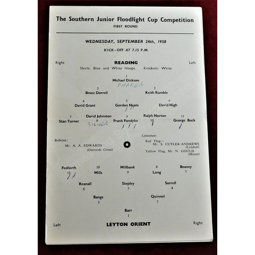 57 - Reading Reserves and Youth Team programmes 1940s -1960s. 20 Homes and 1 Away at Southend 1949/50 . H... 