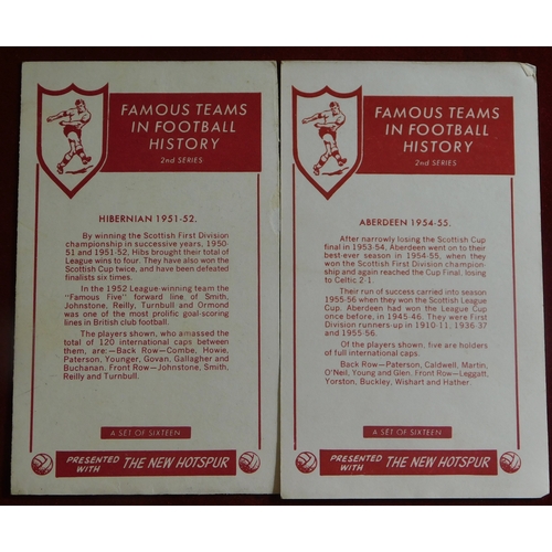 212 - Hibernian 1951-52 and Aberdeen 1955 Real Photograhpic team trade cards.