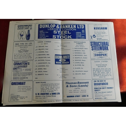 226 - Football Leeds United 1969 programmes including Leeds v Chealsea, Leeds v Scampton and Leeds v Notti... 