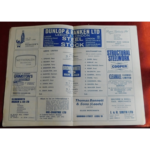 226 - Football Leeds United 1969 programmes including Leeds v Chealsea, Leeds v Scampton and Leeds v Notti... 