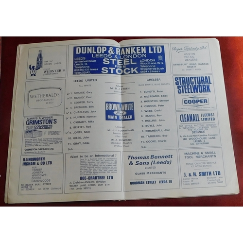 226 - Football Leeds United 1969 programmes including Leeds v Chealsea, Leeds v Scampton and Leeds v Notti... 