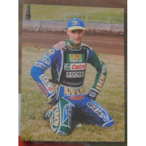 249 - Speedway Rider-Photograph 'Tomasz Gollob (Polish)-measurements 62cm x 52cm coloured photograph frame... 