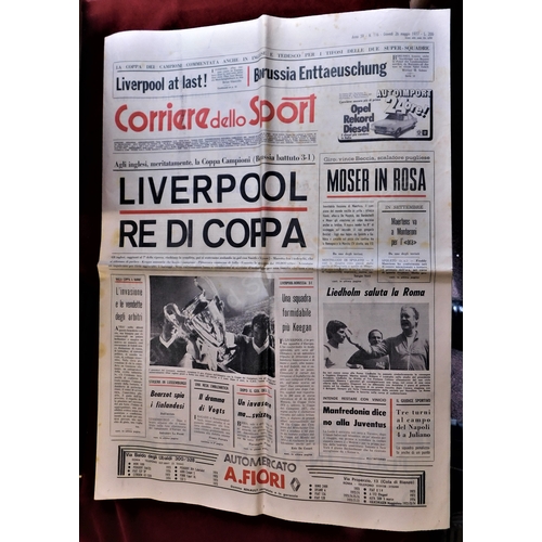 275 - Corriere dello Sport dated 26th May 1977 reviewing Liverpool's win against Borussia Moenchengladbach... 