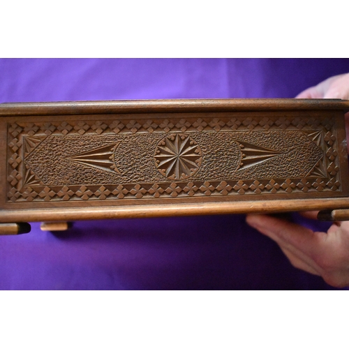 134 - British WWII Handmade spice or cigar box, a beautifully carved storage box with the East Yorkshire R... 